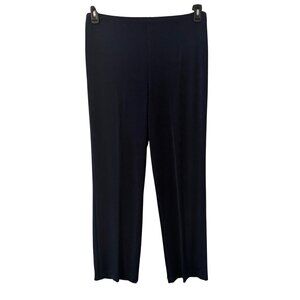 Chicos Travelers Navy Blue Stretch Knit Pants Size 16/18 Lightweight Comfort Wea